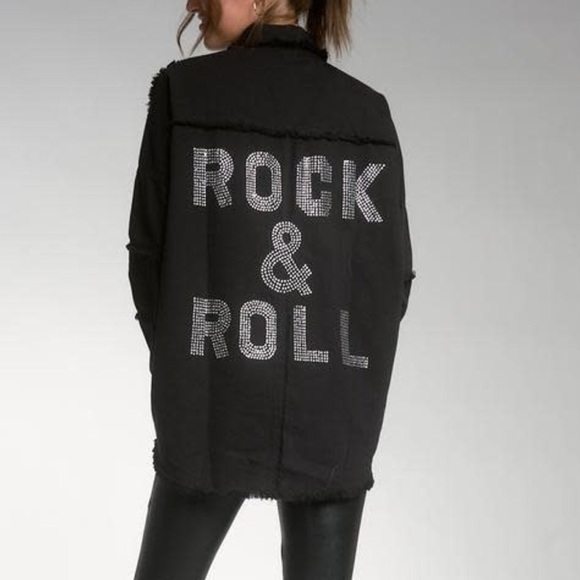 Elan Jackets & Blazers - Elan rhinestone rock and roll frayed jacket